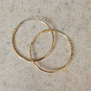 2" 24kt Gold Plated Hoop Earrings